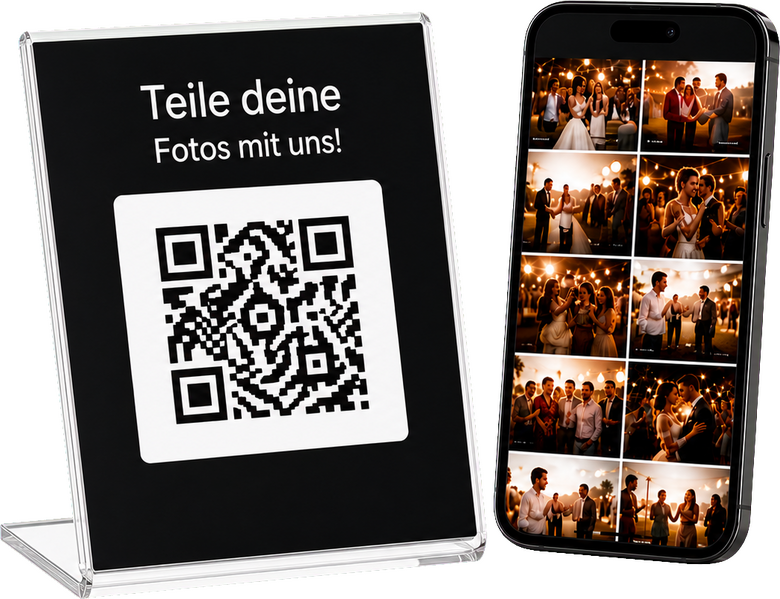 QR-Code Event-Galerie mit Smartphone-Ansicht